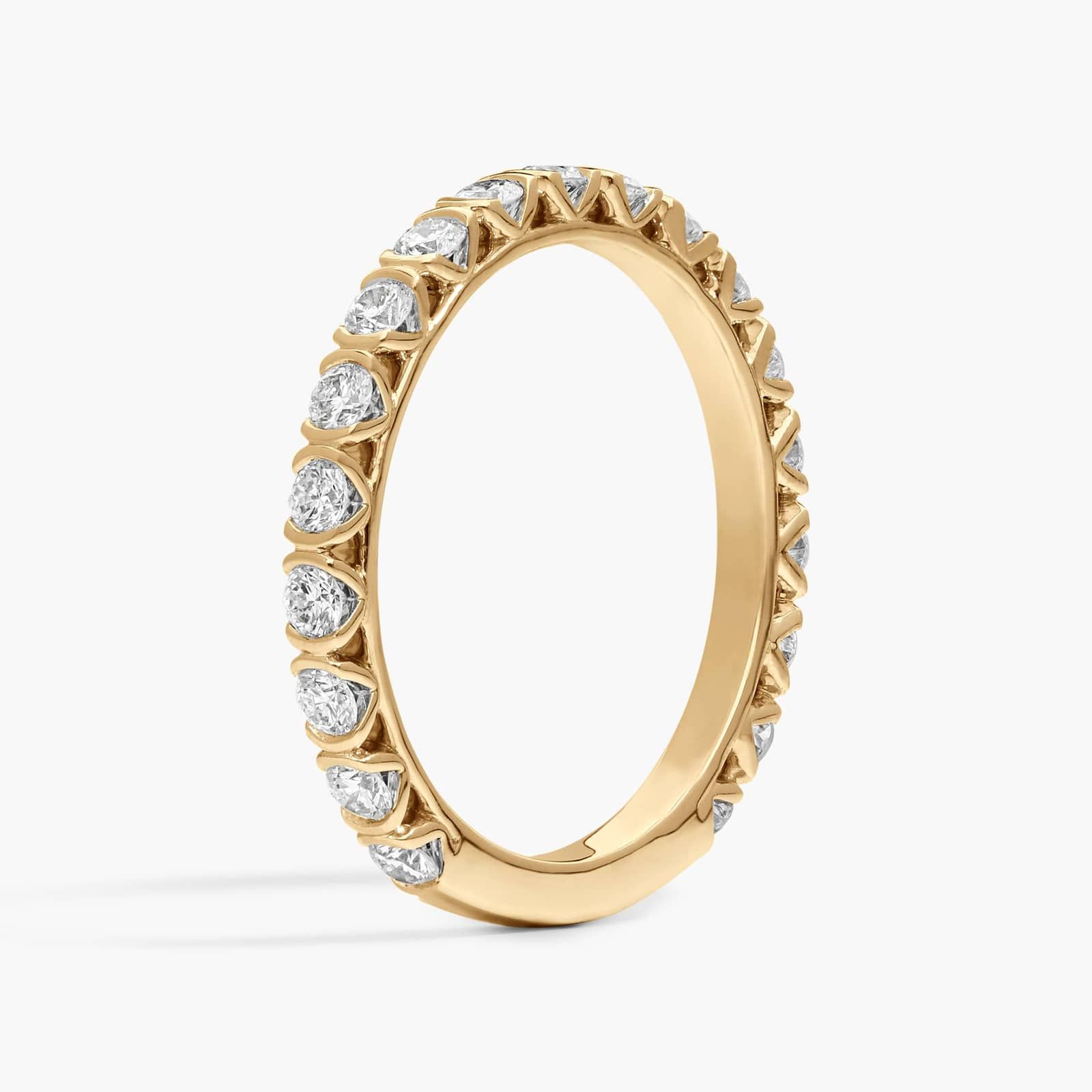 Bezel Wedding Ring with 0.5 CTW Round Cut Diamonds in 14K Yellow Gold 2