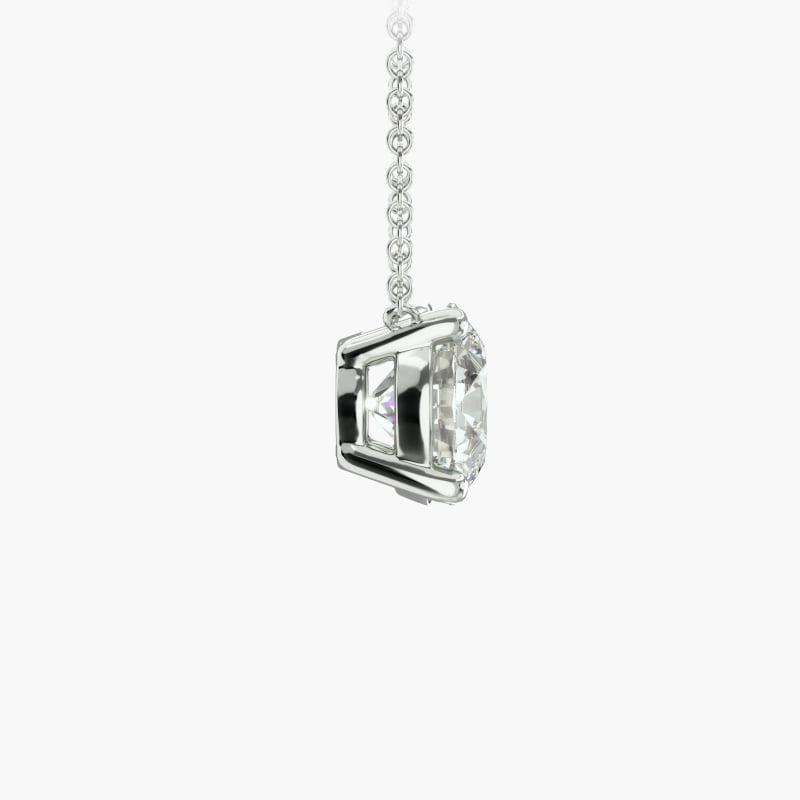 Four Prong Basket Solitaire Lab Grown Diamond Pendant In 14K White Gold (1 Ct. tw. - F-G / VS2-SI1) 4