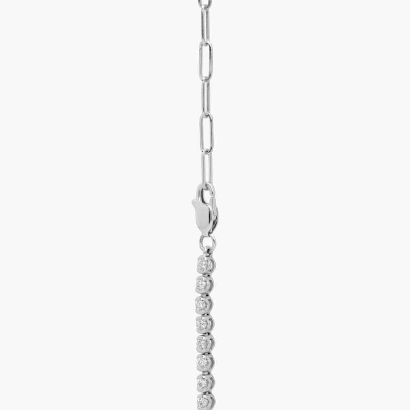 Mini Half Tennis Necklace With 2CTW Round Cut Diamonds In 14K Yellow Gold 2