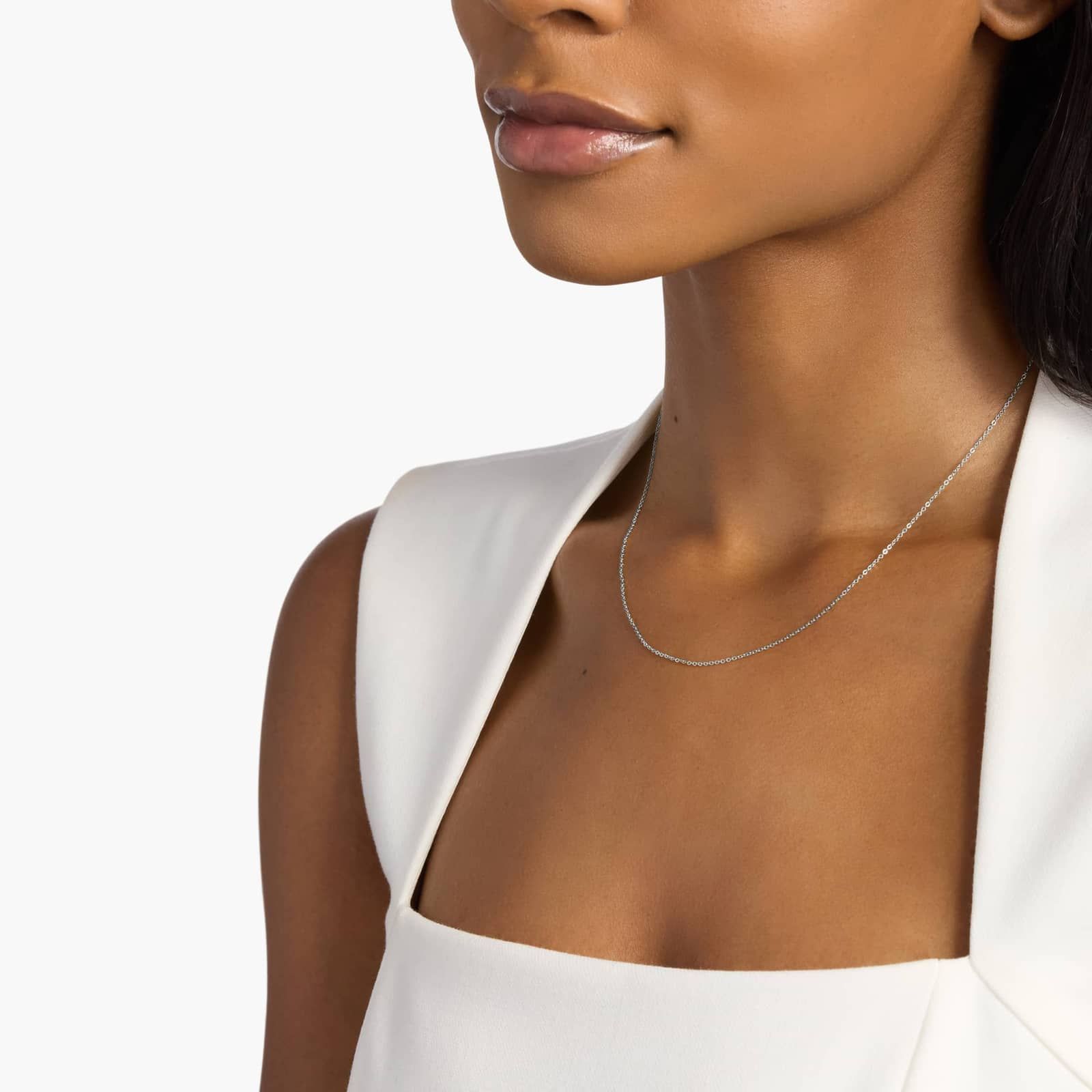 18" Cable Chain in 14k White Gold (1.15mm) 3