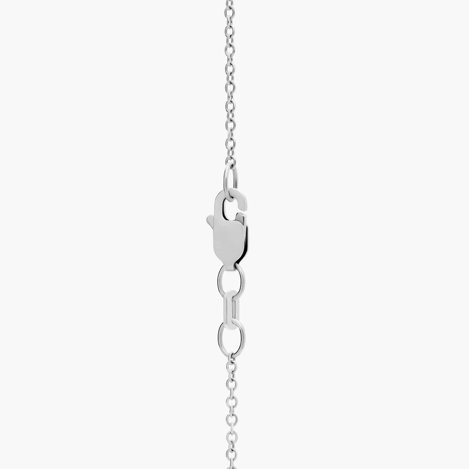 Riviera Pavé Alternating Sapphire and Diamond Vertical Bar Pendant in 14k White Gold (1.6mm) 2