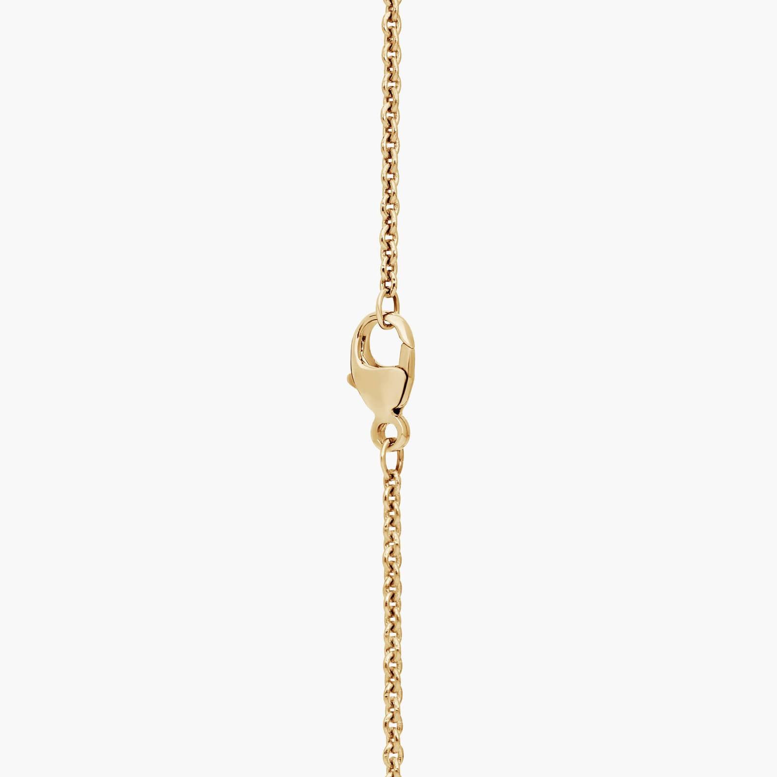 Chain-Set Initial V Necklace With Lab-Grown Diamonds In 14K Yellow Gold 2